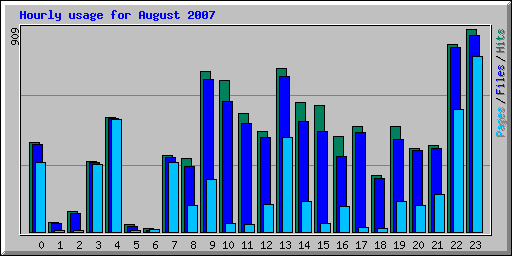 Hourly usage for August 2007